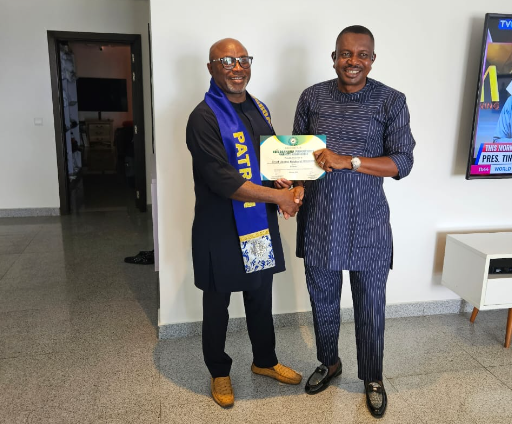 Presentation of certificate to our PATRON